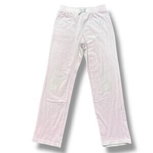 Faded Glory Girls Velvet Velour Pants Casual Blush Pink Rhinestone Butterfly Lrg